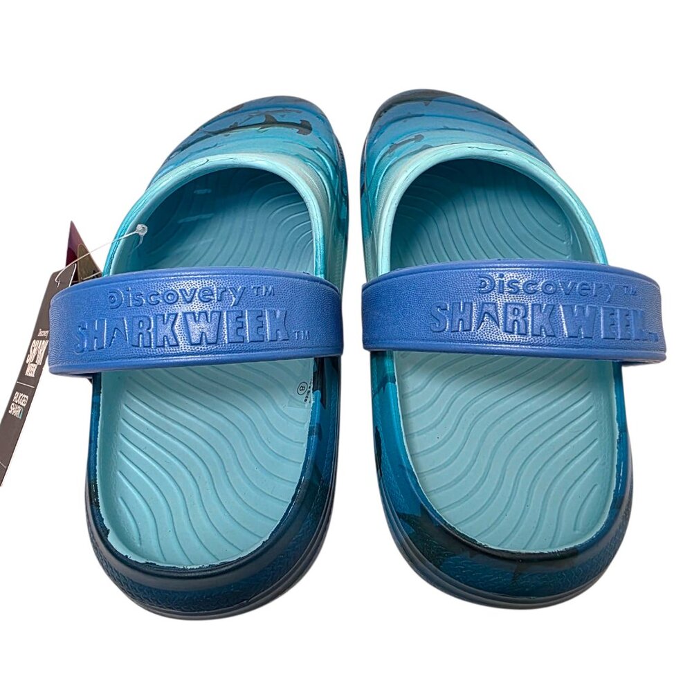 Rugged Shark Clog Sandals Discovery Shark Week Swivel Strap Mens Sizes 8-13 Blue - Picture 5 of 9